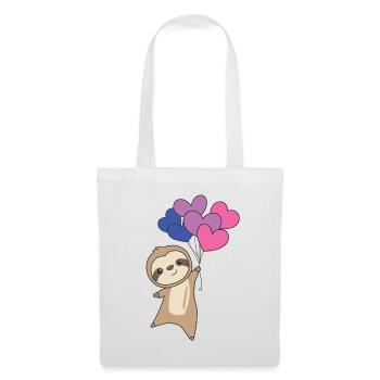 Bi Flag Gay Pride LGBTQ Heart Sloth - Tote Bag - white - Front
