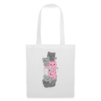Demigirl Flag cat Pride LGBTQ cute cat - Tote Bag - white - Front
