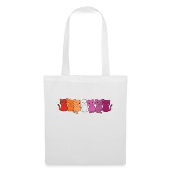 Lesbian Flag Gay Pride LGBTQ Katzen süße Katze - Stoffbeutel - Weiß - Vorne