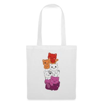 Lesbian Flag Gay Pride LGBTQ Katzen süße Katze - Stoffbeutel - Weiß - Vorne