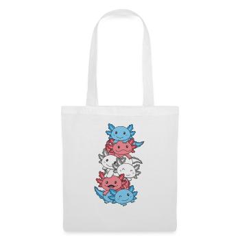 Transgender Flag Trans Pride LGBTQ Axolotl - Stoffbeutel - Weiß - Vorne