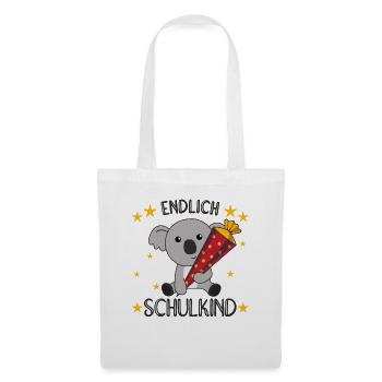 Endlich Schulkind Koala Schultüte Einschulung - Stoffbeutel - Weiß - Vorne
