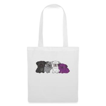 Asexual Flag Pug Pride LGBTQ cute dogs - Tote Bag - white - Front