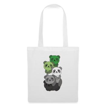 Aromantic Flag Pride LGBTQ süßer Panda Haufen - Stoffbeutel - Weiß - Vorne