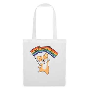 Rainbow Flag Gay Pride LGBTQ Corgi süße Hunde - Stoffbeutel - Weiß - Vorne