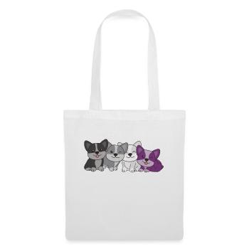 Drapeau asexué Corgi Pride LGBTQ chiens mignons - Sac en tissu - blanc - Devant