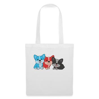 Polyamory Flag Corgi Pride LGBTQ süße Hunde - Stoffbeutel - Weiß - Vorne
