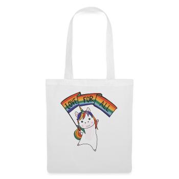 Rainbow Flag Gay Pride LGBTQ Einhorn süße Tiere - Stoffbeutel - Weiß - Vorne