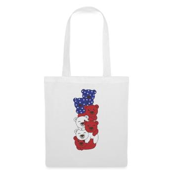 Bär für den vierten Juli USA Flagge Axolotls - Stoffbeutel - Weiß - Vorne