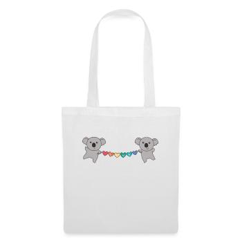 Rainbow Flag Gay Pride LGBTQ Koala süße Tiere - Stoffbeutel - Weiß - Vorne
