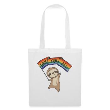 Rainbow Flag Gay Pride LGBTQ Faultier süße Tiere - Stoffbeutel - Weiß - Vorne