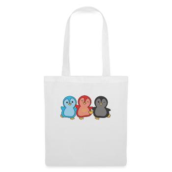 Polyamory Flag Pride LGBTQ süße Pinguin - Stoffbeutel - Weiß - Vorne
