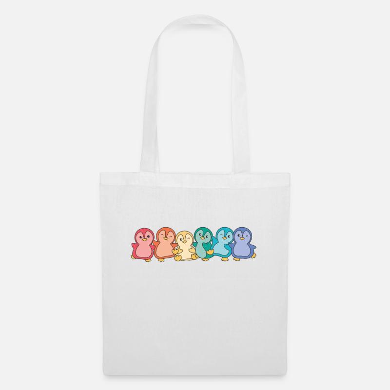 Rainbow Flag Gay Pride LGBTQ Pinguin süßer Pinguin - Stoffbeutel - Weiß