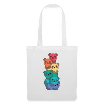 Rainbow Flag Gay Pride LGBTQ Panda süße Tiere - Stoffbeutel - Weiß - Vorne