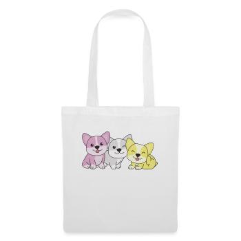 twink Flag Corgi Pride LGBTQ chiens mignons - Sac en tissu - blanc - Devant