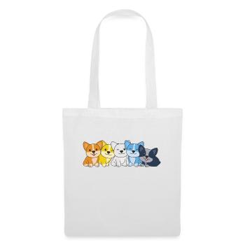 aroace Flag Corgi Pride LGBTQ chiens mignons - Sac en tissu - blanc - Devant