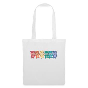 Rainbow Flag Gay Pride LGBTQ Hippo süßer Hippo - Stoffbeutel - Weiß - Vorne