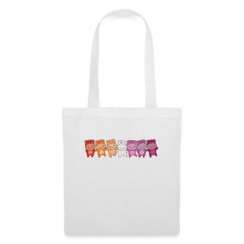 Drapeau Lesbien Fierté LGBTQ Hippopotame mignon - Sac en tissu - blanc - Devant