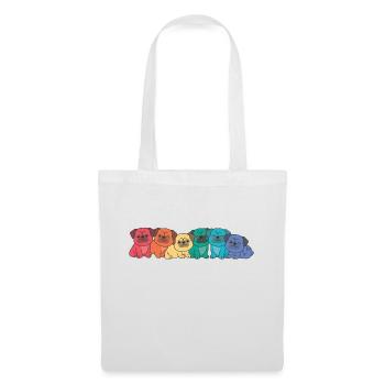 Rainbow Flag Gay Pride LGBTQ Pug Cute Dogs - Tote Bag - white - Front