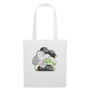 Agender Flag Pride LGBTQ cute penguin - Tote Bag - white - Front