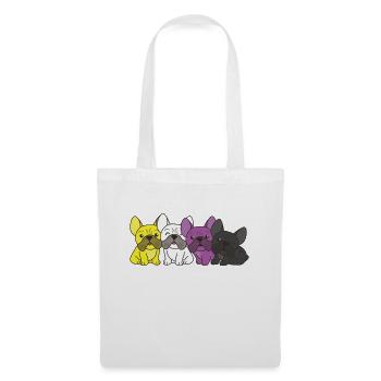 Nonbinary Flag French Bulldog Pride LGBTQ Hunde - Stoffbeutel - Weiß - Vorne