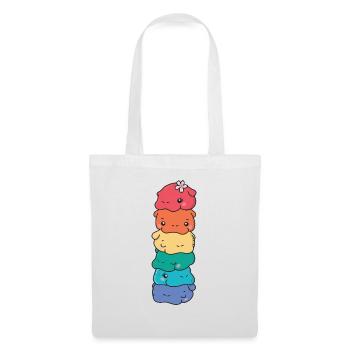 Rainbow Flag Gay Pride LGBTQ Hippo süßer Hippo - Stoffbeutel - Weiß - Vorne