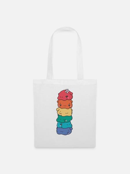 Rainbow Flag Gay Pride LGBTQ Hippo süßer Hippo - Stoffbeutel - Weiß