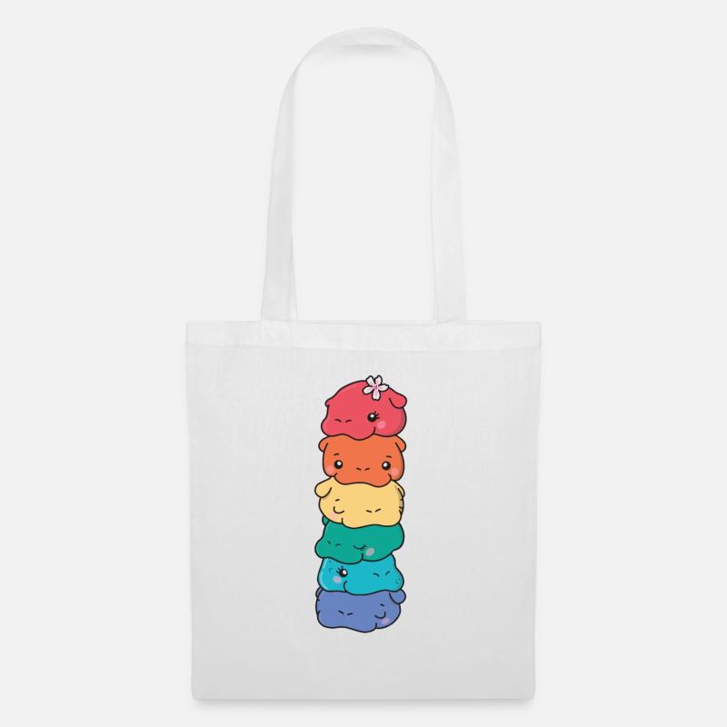 Rainbow Flag Gay Pride LGBTQ Hippo süßer Hippo - Stoffbeutel - Weiß