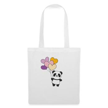 Trixic Flagge Ballon Herzen Pride LGBTQ Panda - Stoffbeutel - Weiß - Vorne