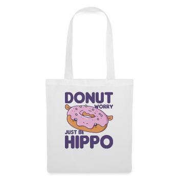 Drôle d’Hippo Donut Word Game Kawaii Esthétique - Sac en tissu - blanc - Devant