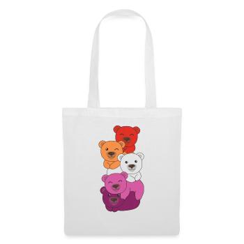 Lesbian Flag Pride LGBTQ Mignon Bear Bunch - Sac en tissu - blanc - Devant