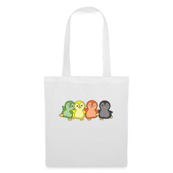 Aromantic Flag Pride LGBTQ süße Pinguin - Stoffbeutel - Weiß - Vorne