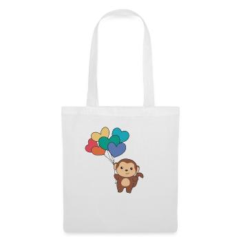 Rainbow Hearts Pride LGBTQ Ballons Singe - Sac en tissu - blanc - Devant