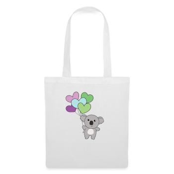 Toric Flagge Ballon Herzen Pride LGBTQ Koala - Stoffbeutel - Weiß - Vorne