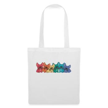 Rainbow Flag Gay Pride LGBTQ French Bulldog Dogs - Tote Bag - white - Front