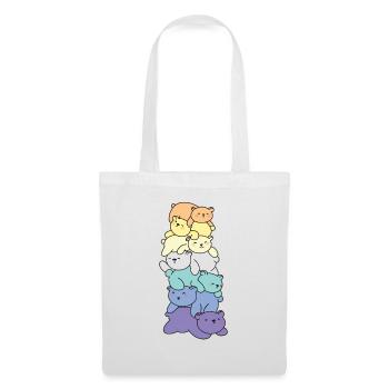genderfaun Flag Pride LGBTQ Mignon Bear Bunch - Sac en tissu - blanc - Devant