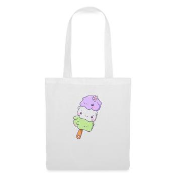 Drôle Hippo Mochi Mignon Kawaii Esthétique - Sac en tissu - blanc - Devant
