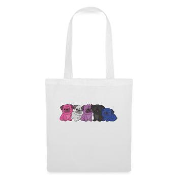 Genderfluid Flag Pug Pride LGBTQ cute dogs - Tote Bag - white - Front