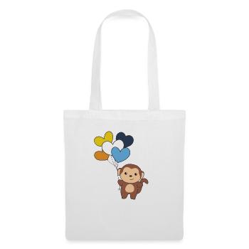 Aroace Flag Balloon Hearts Pride LGBTQ Monkey - Tote Bag - white - Front