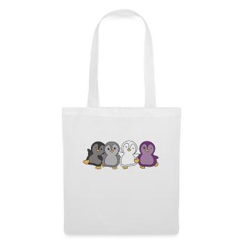 Asexual Flag Pride LGBTQ süße Pinguin - Stoffbeutel - Weiß - Vorne
