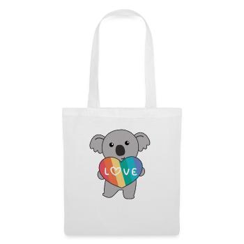Regenbogen Herzen Pride LGBTQ süße tiere Koala - Stoffbeutel - Weiß - Vorne