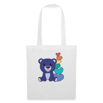 Regenbogen Herzen Pride LGBTQ süße tiere Bär - Stoffbeutel - Weiß - Vorne