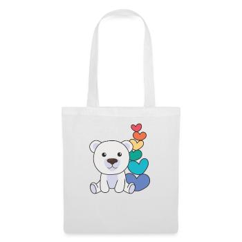 Rainbow Hearts Pride LGBTQ Cute Animals Polar Bear - Tote Bag - white - Front