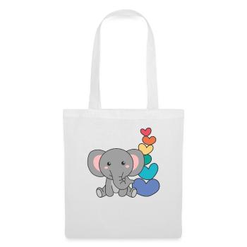 Regenbogen Herzen Pride LGBTQ süße tiere Elefant - Stoffbeutel - Weiß - Vorne