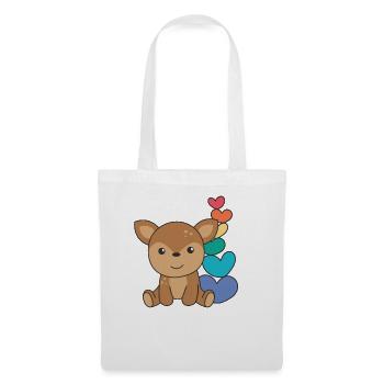 rainbow hearts pride LGBTQ cute animals deer - Tote Bag - white - Front