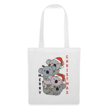 Koala Arbre de Noël Animaux de Noël Koalas - Sac en tissu - blanc - Devant