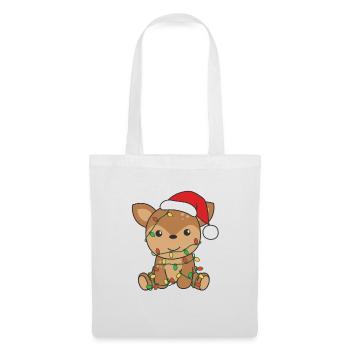 Cerf Noël Animaux d’hiver Cerf - Sac en tissu - blanc - Devant