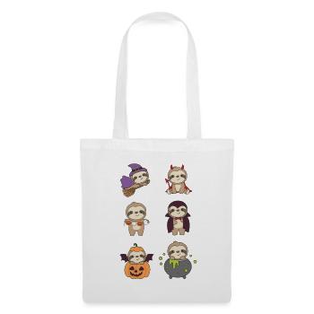 Sloth Halloween Devil Pumpkin Vampire Costume - Tote Bag - white - Front