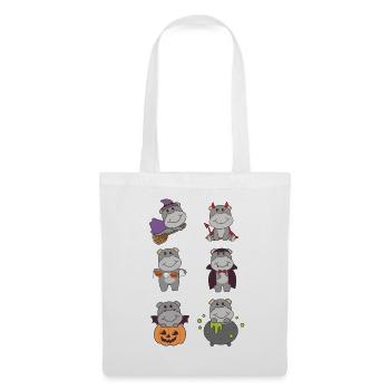Hippo Halloween Devil Pumpkin Vampire Costume - Tote Bag - white - Front