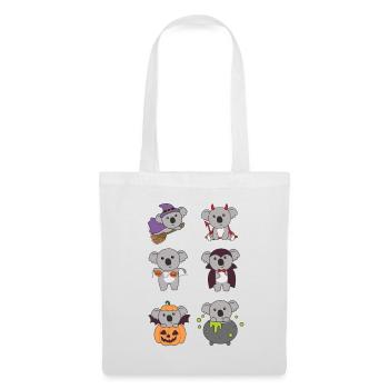 Koala Halloween Witch Devil Pumpkin Vampire Costume - Tote Bag - white - Front